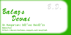 balazs devai business card